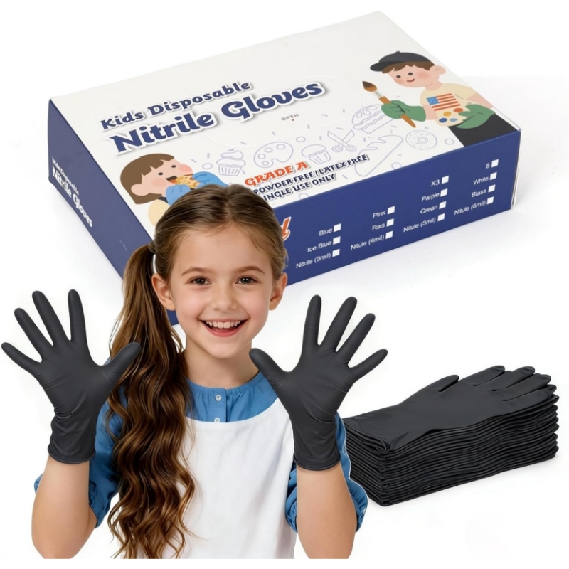 Kids Black Nitrile Disposable  - Latex Disposable Glove recension och pris